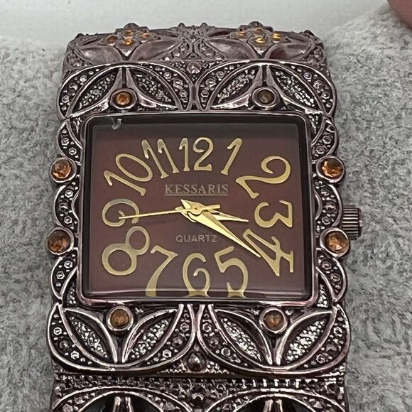 Kessaris Intricate Rose Gold Tone Rhinestone Women’s Bracelet Watch NEW BATTERY - Picture 3 of 9